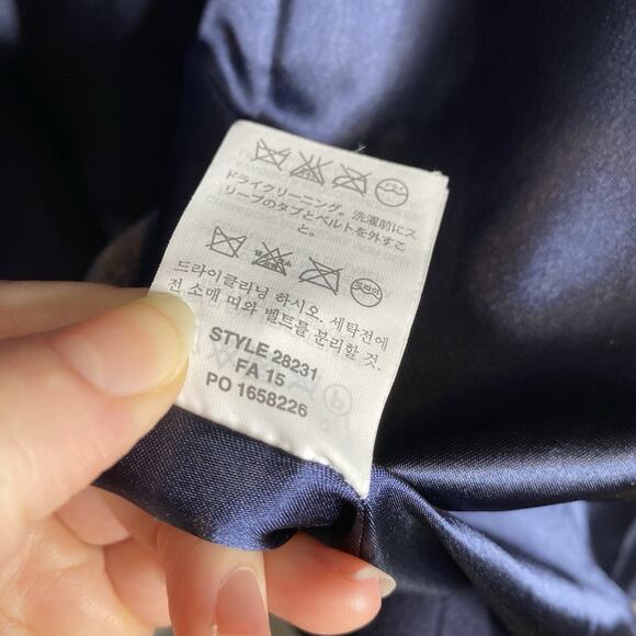 J. Crew Icon Trench Coat Wool Cashmere Navy Winter Classic Nello Gori Size 00 - Picture 4 of 6